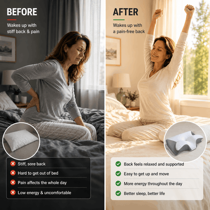 Ergonomic Memory Foam Cervical Pillow (2-in-1 Neck Support)