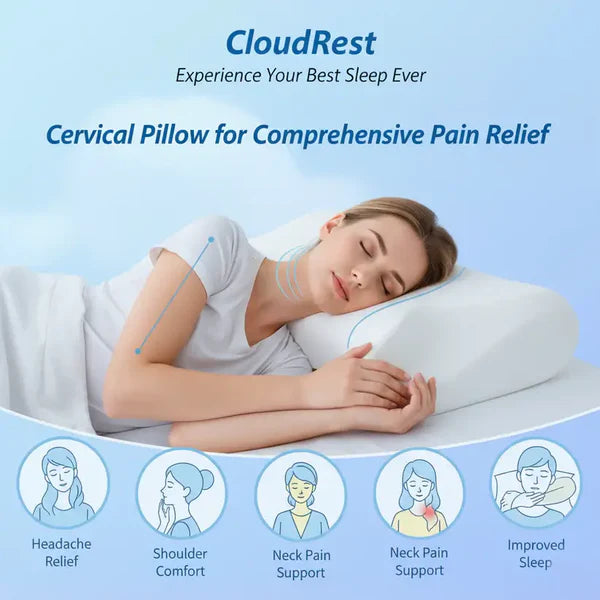 Ergonomic Memory Foam Cervical Pillow (2-in-1 Neck Support)